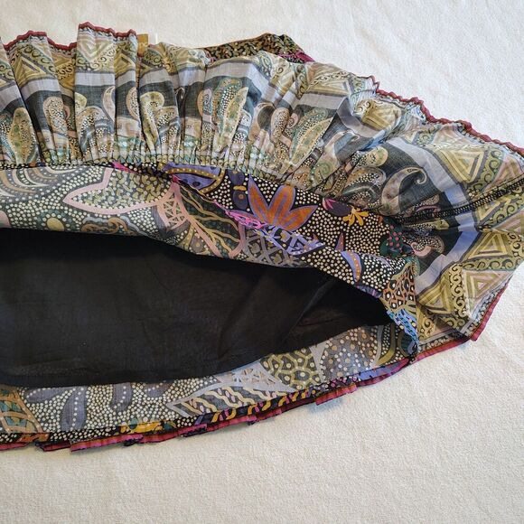 Anthropologie Love The Label Tiered Midi Skirt Floral Paisley Printed Size Small - Picture 5 of 8
